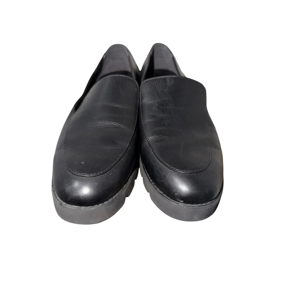 Vionic Kensley Loafers Black Leather Lug Sole Comfort Shoes Women's 11 EU 42